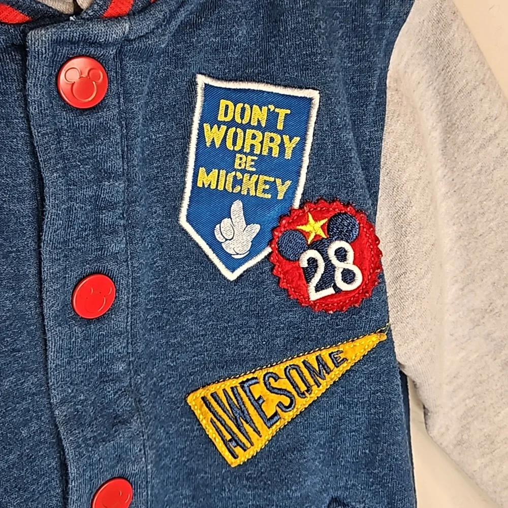Disney hooded snap front Mickey jacket, size 4